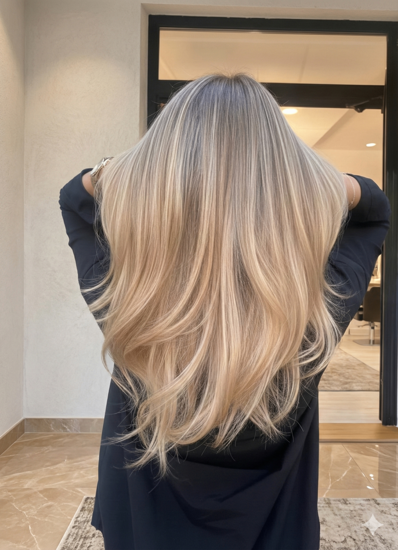 Coafură blondă naturală